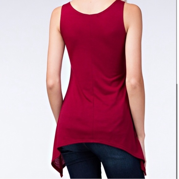 Deep Red Sleeveless Top with Ribcage and Flowers - Picture 3 of 3